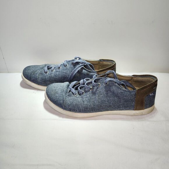 Chaco Ionia Women’s Sneakers Size 7 Blue Denim Lace Up Athletic Comfort Shoes - Picture 2 of 12